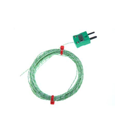 Termočlánek s odkrytým spojem 3 m kabel typ K Polytetrafluorethylén 3 m sonda, -75 °C 1 mm na 260 °C IEC, RoHS Compliant