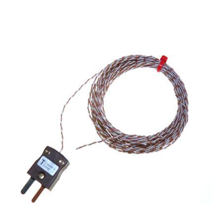 Termočlánek s odkrytým spojem 3 m kabel typ Typ T Polytetrafluorethylén 3 m sonda, -75 °C 1 mm na 260 °C RoHS Compliant,