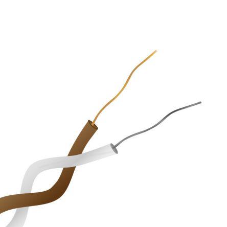 RS PRO Termočlánkový kabel/drát, řada: XQ Typ T 260 °C Polytetrafluorethylén 100 m Nestíněný, prameny vodičů: 1 x 0.315