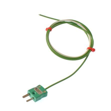Termočlánek s odkrytým spojem 3 m kabel typ K Polytetrafluorethylén 3 m sonda, -75 °C 1 mm na 250 °C RoHS Compliant, IEC