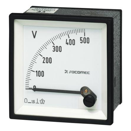 Analogový voltmetr, řada: 192 g DC 48 mm 72 mm Socomec