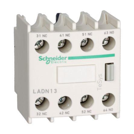 Schneider Electric Blok pomocných kontaktů 3 NO, 1 NC 4 Přední montáž, rozsah: LADN s Koncovka s kabelovým okem 10 A