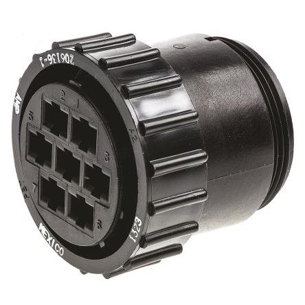 Kulatý konektor, počet kontaktů: 7, Kabel, velikost: Standard TE Connectivity, pohlaví kontaktu: Vnitřní, orientace