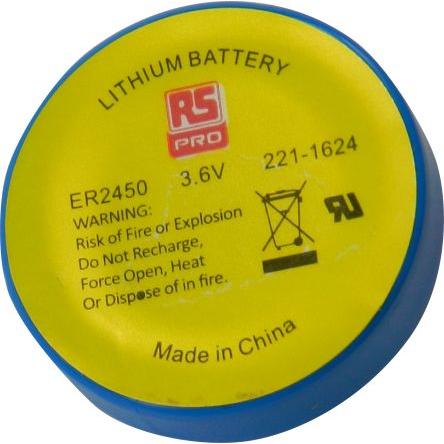 Knoflíková baterie 3.6 V Lithium-thionyl chlorid 24.5 mm ER2450 500 mAh RS PRO
