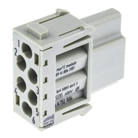 HARTING Modul napájecího konektoru pro vysoké zatížení 16A Vnitřní HAN Modular 6