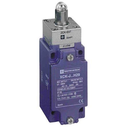 Telemecanique Sensors XCKJ Plunžr s válečkem Koncový spínač 1 NO/1 NC IP66 Slitina zinku Zamak 240V ac 3A