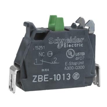 Schneider Electric Blok kontaktů, řada: Harmony Blok kontaktů 1 NC 250V FASTON barva Zelená LED