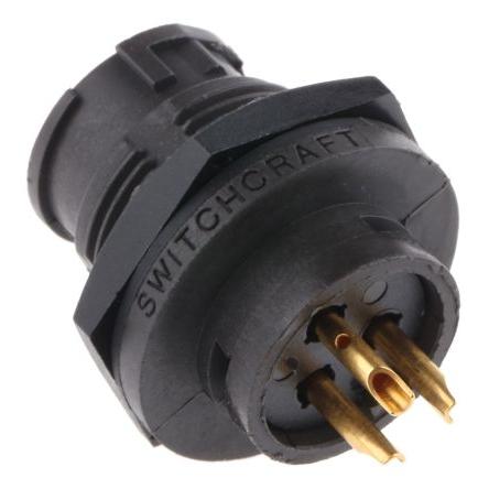 Kulatý konektor, počet kontaktů: 3, Montáž do panelu, velikost: Standard Switchcraft, pohlaví kontaktu: Vnější,