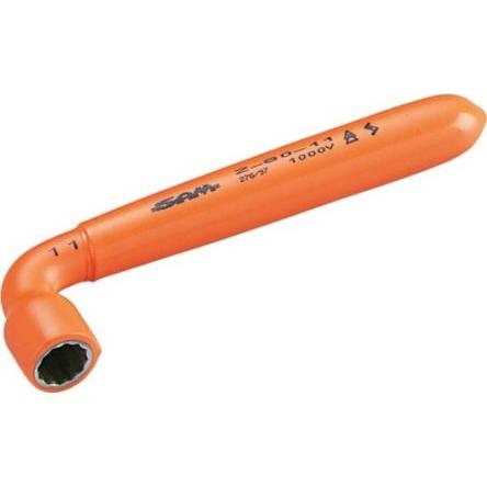 Trubkový klíč Splňuje normu VDE/1000V Ráčna Chromová, celková délka: 118mm SAM