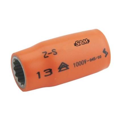 Zásuvka 1/2 in pohon 17 mm 12 bodů Čtvercový Splňuje normu VDE/1000V, celková délka: 52mm SAM