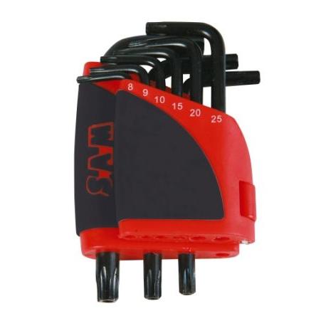 Sada klíčů Torx, počet kusů: 9 T27, T10, T20, T9, T30, T8, T40, T25, T15 tvar L SAM