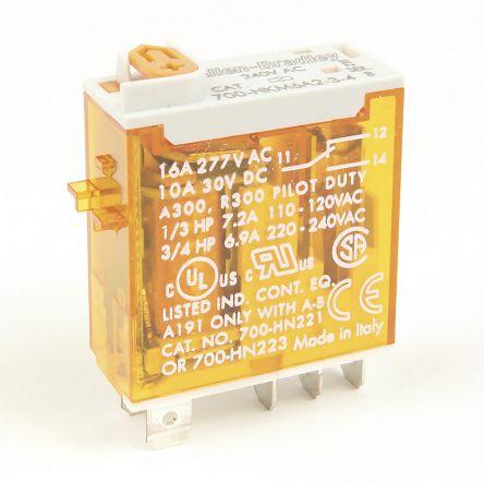 Allen Bradley Relé bez blokování SPDT 16A 240V ac 700-HK