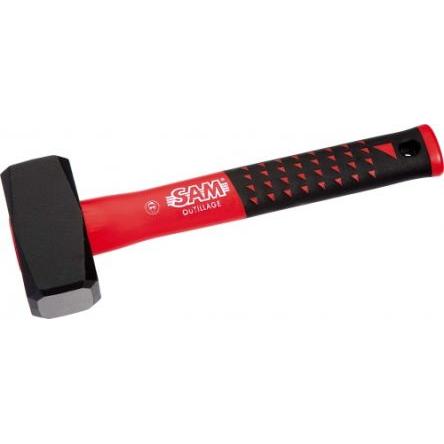 Kladivo Vysokouhlíková nástrojová ocel Kovová palice, materiál držadla: Laminát, celková délka: 255 mm SAM 1.4 kg