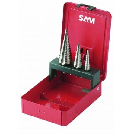 Sada bitů vrtáků, Rychlořezná ocel, počet kusů: 3 Stupňový vrták SAM Kov, max. velikost: 30 mm, min. velikost: 4 mm