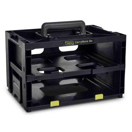Přihrádková krabice 2 přihrádek Černá, Plastové 241 mm x 386mm x 263 mm Raaco