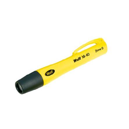 Tužková svítilna, IECEx, ATEX M-40, rozsah: M-40, typ žárovky: LED, svítivost: 30 cd, IP67 Žlutá LR1 Bodové Wolf Safety