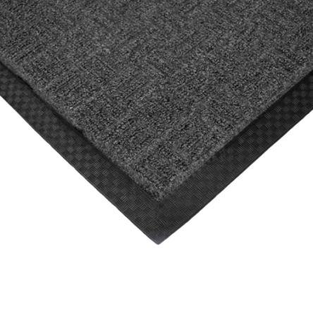 RS PRO Vchod Mat, Šedá, Černá Protiskluzové Koberec Vnitřní, šířka: 150mm, délka: 1.5 m 13 mm