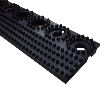 RS PRO, Dlaždice, Otvory, Černá, Polyvinylchlorid, délka: 500 mm Vzájemné blokování, Protiskluzová dlaždice, šířka: 60mm