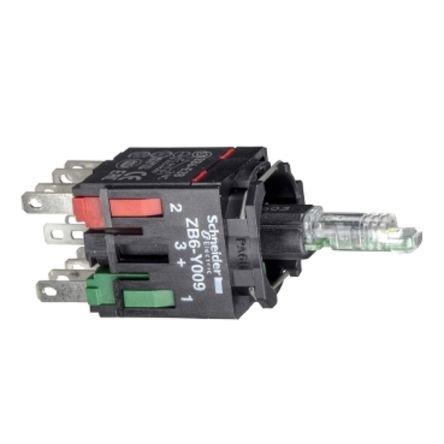 Schneider Electric Kontakt a světelný blok, řada: Harmony XB6 Kontakt a světelný blok 1 NO 12V FASTON barva Zelená LED