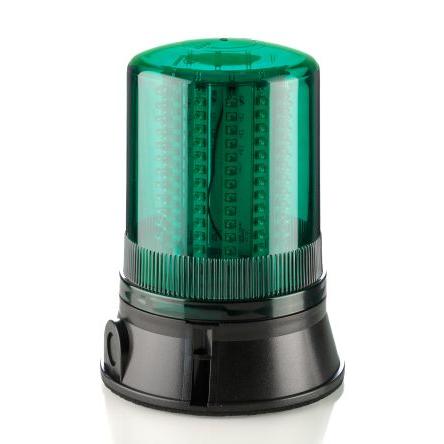 Moflash LED maják, řada: LED400 Blikající, Otáčecí, Stálé barva Zelená 24V LED Povrch 200mA CE Certified IP65
