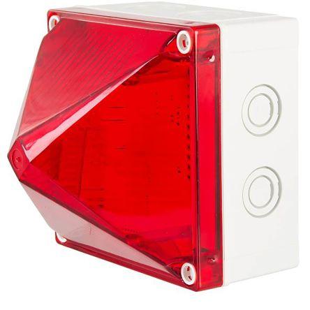 Moflash LED maják, řada: LED700 Stálé, Blikající barva Červená 230V LED Povrch 60mA CE Certified IP67, IP66