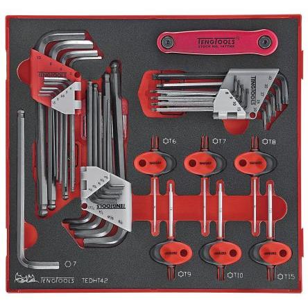 Sada šestihranných klíčů, počet kusů: 42 tvar L Metrické 1.5 to 10 mm Teng Tools