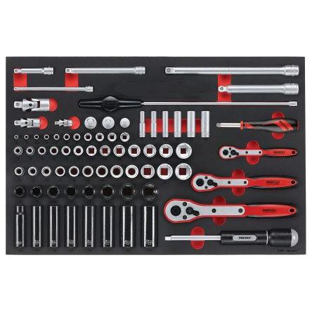 Sada nástrčných klíčů, počet kusů: 77 Pravidelné typ buzení Čtvercový Teng Tools