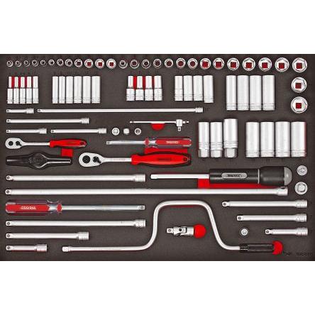 Sada nástrčných klíčů, počet kusů: 86 1/4 in, 3/8 in Pravidelné typ buzení Šestihran Teng Tools