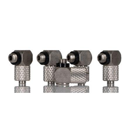 SMC Pneumatická armatura, řada: M, Niklovaná mosaz, Vroubkovaný 6mm, Vnější M5 Metrické