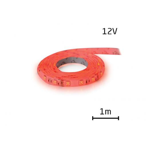 LED pásek 12V 3528  60LED/m IP65 max. 4.8W/m červená (cívka 1m) zalitý