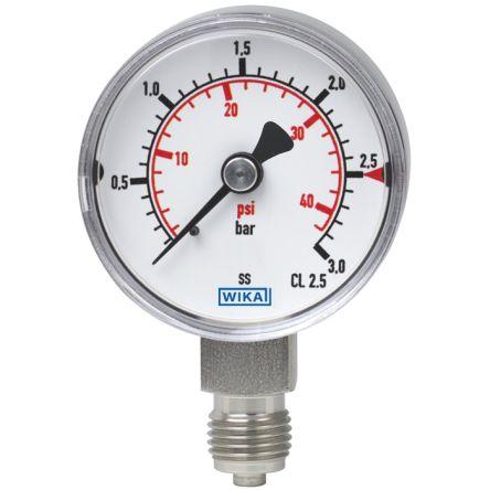 Tlakoměr MNPT 7550565 40 mm G 1/4 Nerezová ocel, 60 °C 3 bar -1 bar WIKA