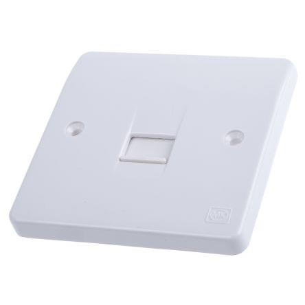 Telefonní zásuvka, RJ11 Bílá 3, Zapuštěná montáž MK Electric