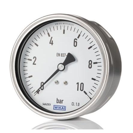 Tlakoměr MNPT 9041630 100 mm G 1/2 Nerezová ocel, 60 °C 10 bar 0 bar WIKA