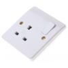Zásuvka Bílá 1cestná Spínací proud 13A Oblý, Zavřená zásuvka Vnitřní BS 1363 Pt 2 MK Electric 230V