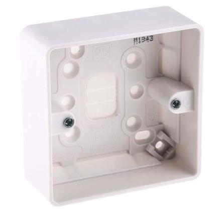 Instalační krabice Logic Plus 1 30 mm Lesklý Kov, Urea Moulded, Vysoce kvalitní termoset, Plastové Bílá BS 87mm MK