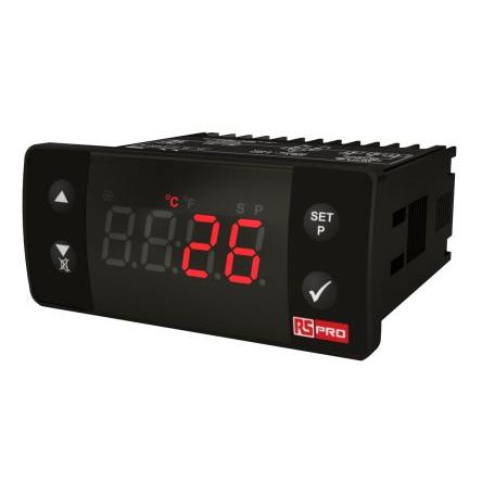 RS PRO Regulátor teploty s vypínačem Montáž do panelu, 70 °C, -20 °C 1, počet výstupů: 1, výstup: Relé 24V, typ řízení: