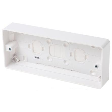 Instalační krabice Logic Plus 3 30 mm Lesklý Lisovaný Bílá BS 87mm MK Electric IP20 Povrch, Zapuštěná montáž 87 mm