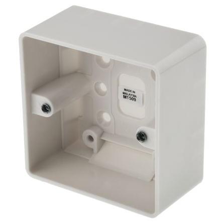 Instalační krabice Logic Plus 1 40 mm Lesklý Vysoce kvalitní termoset Bílá BS 87mm MK Electric IP20 Povrch, Zapuštěná