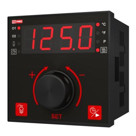 RS PRO Regulátor teploty s vypínačem, řada: ESM Montáž do panelu, 50 °C, 0 °C 3, počet výstupů: 3, výstup: SSR, Relé