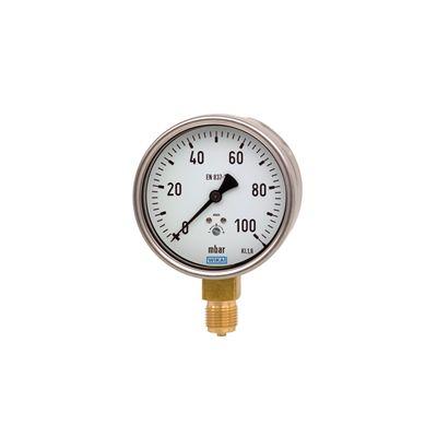 Tlakoměr Se závitem 8983585 100 mm 1/2 in NPT Nerezová ocel, 60 °C 0.01 bar 0 bar WIKA