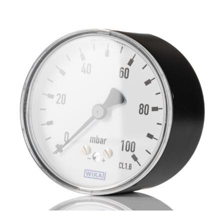 Tlakoměr Se závitem 9071555 63 mm G 1/4 Ocel, 60 °C 250 mbar 0 bar WIKA