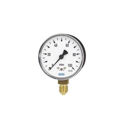 Tlakoměr Se závitem 9803764 63 mm 1/4 in NPT Ocel, 60 °C 0.6 bar 0 bar WIKA