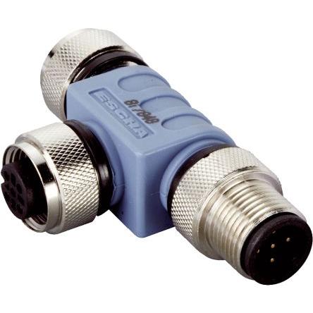 SICK Adaptér pro kulaté konektory, řada: DSC, orientace těla: T 5 M12 5 M12, IP67
