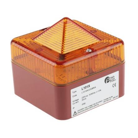 e2s Maják, řada: L101X Blikající barva Žlutá 230V ac Xenonová Povrch 35mA GOST-R, UL, CPD, cULs, EN54-23:2010, VdS IP66