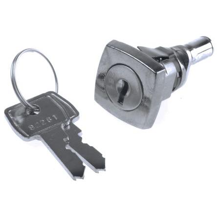Zámky pro více zásuvek S klíčem, Klíč, Ocel, hloubka od panelu k jazýčku: 23.5 mm, Chromová 16.6 x 19.1 mm Euro-Locks a