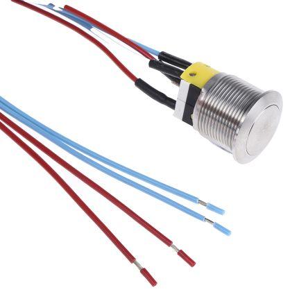 APEM Tlačítkový spínač, řada: AV IP65 SPDT Panel Okamžité 19.2 mm 5A 250 V ac