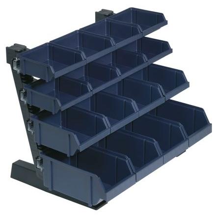 Skladovací zásobník barva Modrá, Šedá Polypropylen Přenosné 388 mm x 500 mm x 360 mm Raaco