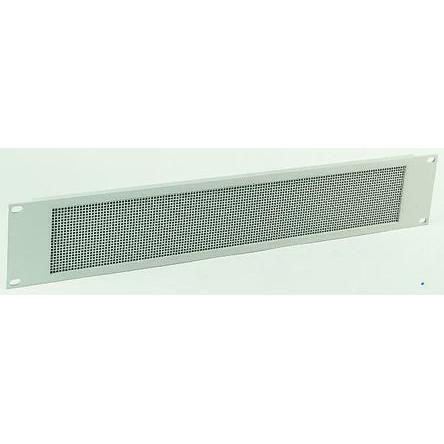 RS PRO Regálový panel 19in Větrací mřížka, Poly pěna 2 U barva Šedá