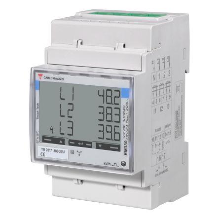 Elektroměr, řada: EM330 LCD 8číslicový 3fázový Digitální Impulzový výstup výška číslice 85 mm, výška výřezu: 72 mm,