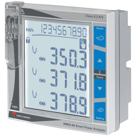 Carlo Gavazzi Digitální panelový multifunkční měřič LCD, výška výřezu: 96 mm, šířka výřezu: 96 mm pro Výkon